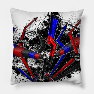 Grunge Graffiti Polyamory Lightning and Arrows Pillow