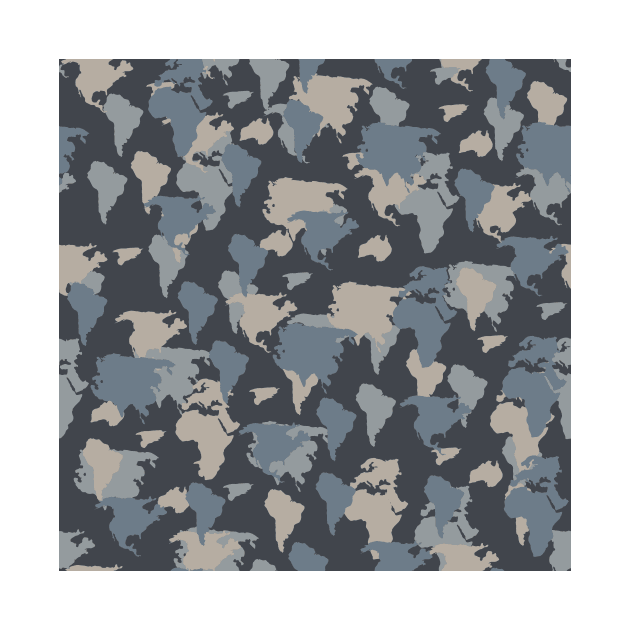 Blue Gray Camouflage Pattern by jodotodesign
