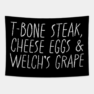 vintage t-bone steak, cheese eggs and welch’s grape Tapestry