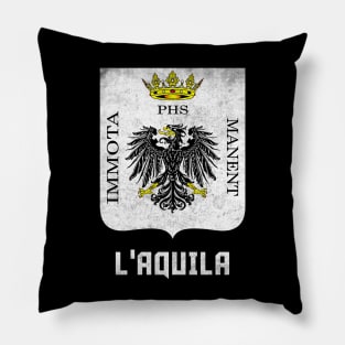 L'Aquila, Italia // Retro Faded Style Coat Of Arms Design Pillow