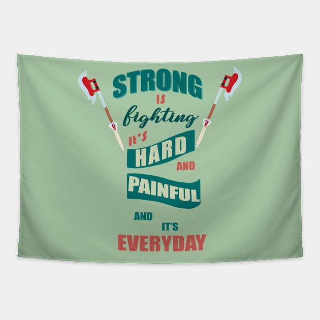 strong is fighting Tapestry by aluap1006