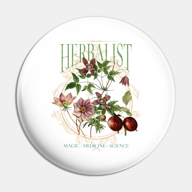 Cottagecore Herbology Pin by LindenDesigns