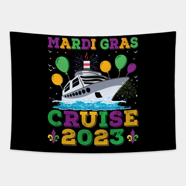 Mardi Gras Cruise 2023 Birthday Party Cruise Squad 2023 Tapestry by Sowrav