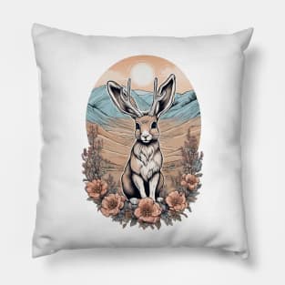 The Elusive Jackalope Pillow