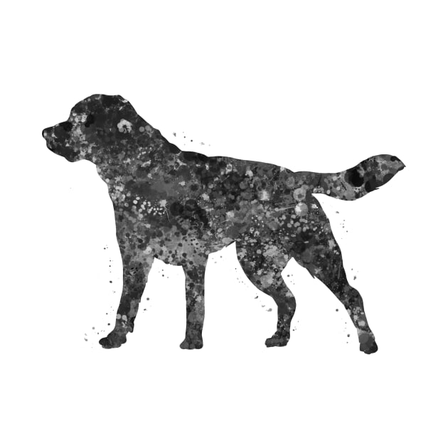 Labrador dog black and white by Yahya Art