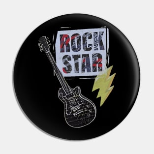 Rock star guitar Pin