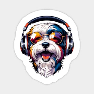 Havanese Smiling DJ with Joyful Soundscapes Magnet