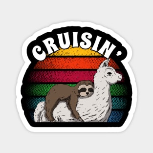 Sloth Sleeping On Llama Cruisin’ Magnet