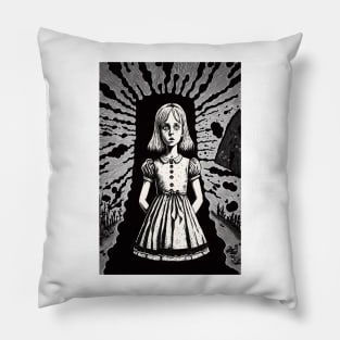 Alice in Wonderland: A Dark Gothic Punk Adventure Pillow