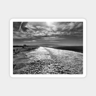 Hermosa Beach, black and white photo Magnet