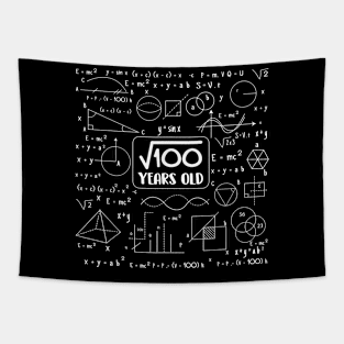 Square Root of 100 10 Year Old Math Lovers 10th Birthday Tapestry