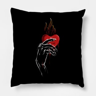 Flaming heart bleeding. Pillow