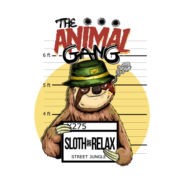 the animal gang sloth urban style by the house of parodies