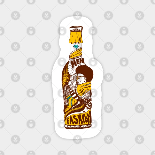 Mustard Brown Fashion In A Bottle Magnet by kenallouis