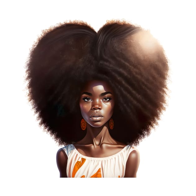 [AI Art] African sunset woman with big hair by Sissely