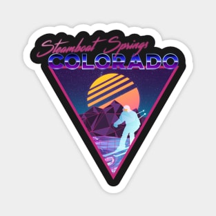 Retro Vaporwave Ski Mountain | Steamboat Springs Colorado | Shirts, Stickers, and More! Magnet