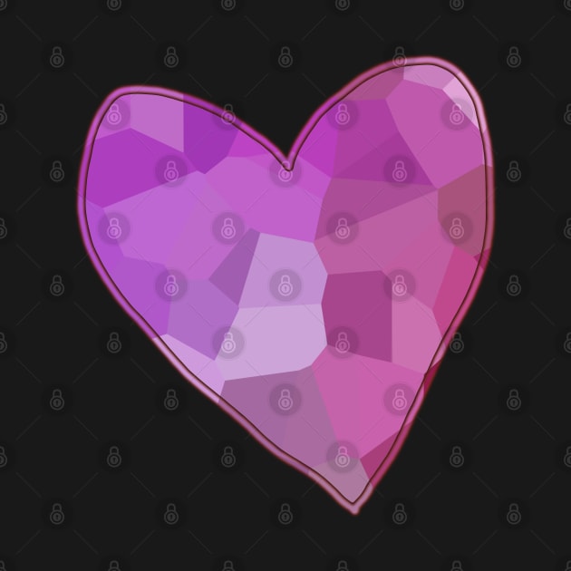 Small Purple Mosaic Heart by ellenhenryart