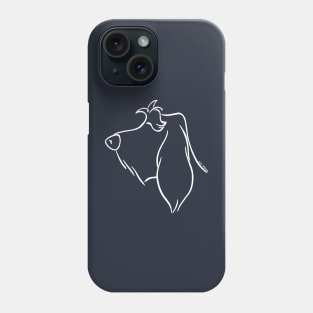 Spinone Italiano silhouette outline white Phone Case