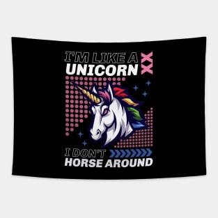 Tough Unicorn Art Tapestry