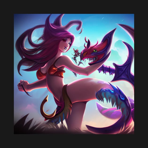 Shyvana artwork by Maffw