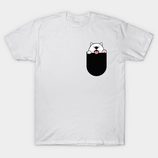 Pocket Cute Samoyed Puppy - T-Shirt Pocket Cute Samoyed Puppy - T-Shirt