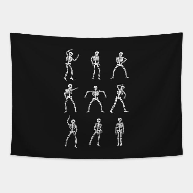 Skeleton Dancing Tapestry by dumbshirts