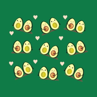 Two Halves Avocado Pattern T-Shirt