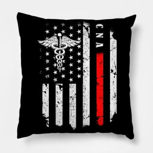 American Flag CNA Patriotic Nurse 4th of July Pillow
