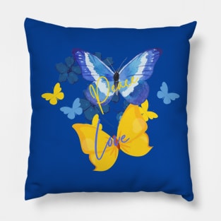 LOVE  AND PEACE BUTTERFLIES Pillow