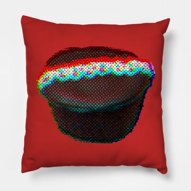 Chocolate Cupcake Snack Glitch Pillow by SABREart