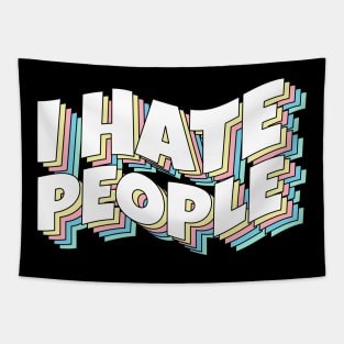 I Hate People - Rainbow Typography Tapestry