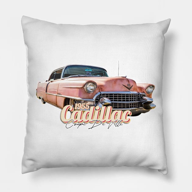 1955 Pink Cadillac Coupe de Ville Pillow by Gestalt Imagery