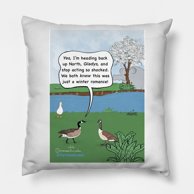 Flying North Pillow by Enormously Funny Cartoons