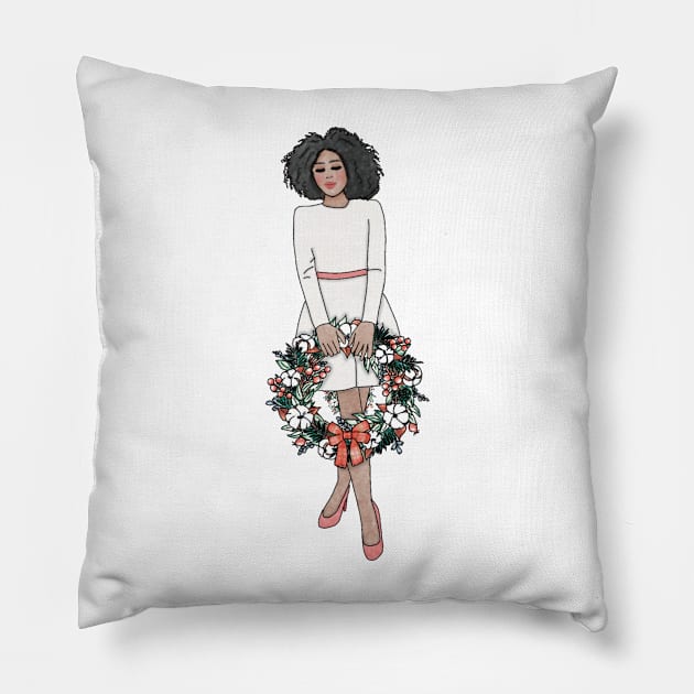 Christmas girl (11) Pillow by piscoletters