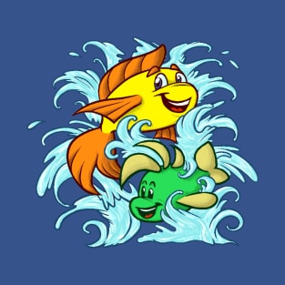 Freddi Fish & Luther (Japanese Koi Tattoo) T-Shirt