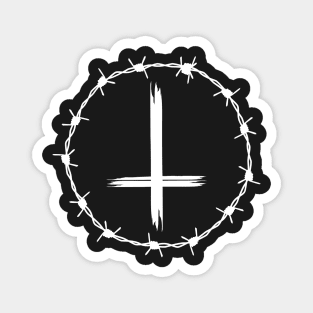 Upside Down Cross Barbed Wire Saint Peter Gothic Magnet