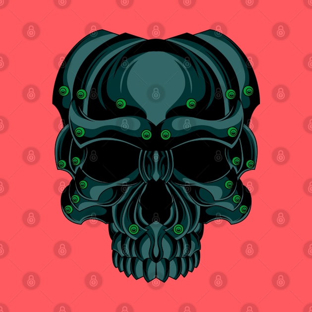 green iron skull by sugiartoss_