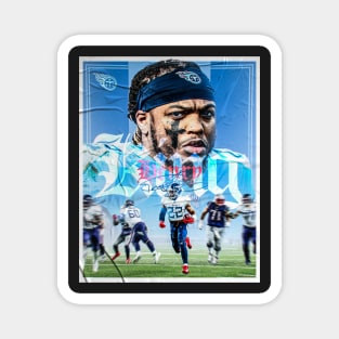 Derrick Henry Tennessee Sports Art Magnet