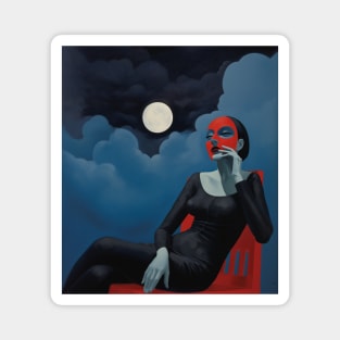 Full Moon Woman Painting Magnet