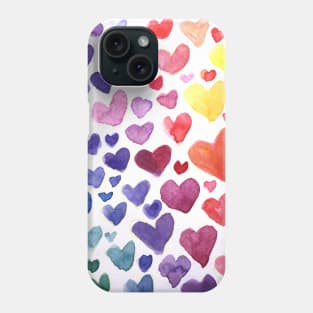 Rainbow Hearts Phone Case