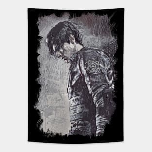 LEON / First day on the job / Fan Art Abstract Portrait Tapestry