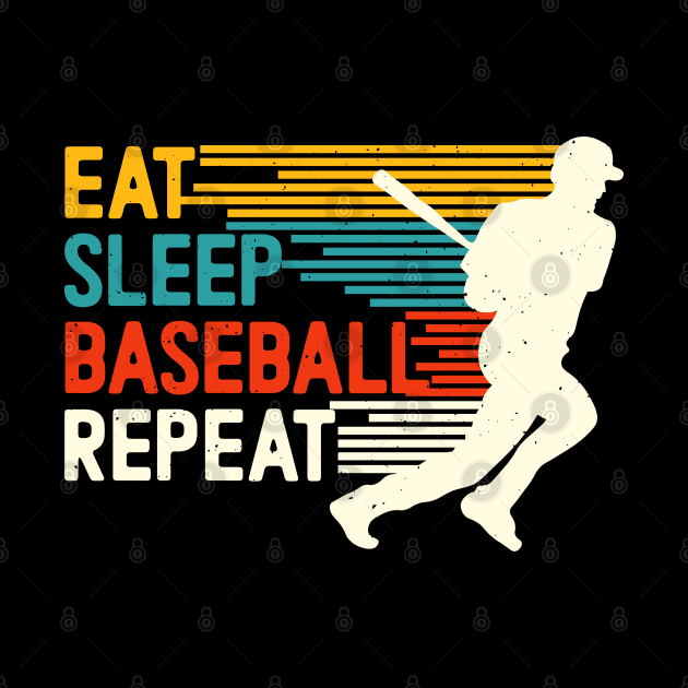 Eat Sleep Baseball Repeat Funny Baseball Player by Peter smith