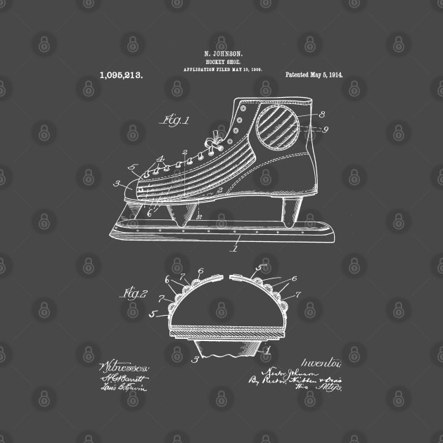 Ice Hockey Skates Patent - Ice Skates Art - Antique by patentpress