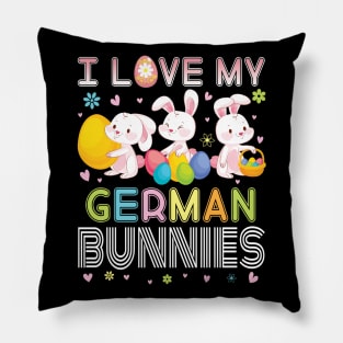 Color Flower Easter Eggs Happy Me I Love My German Bunnies Pillow