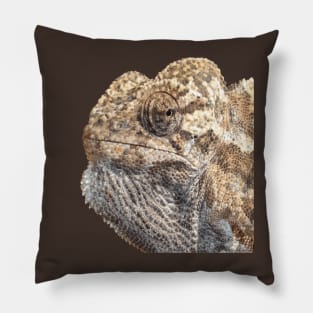 Chameleon With Sinister Facial Expression Vector Art Pillow