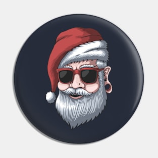 Man wearing a Santa hat Pin