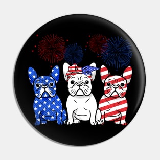 French Bulldog American Independence's Day Pin