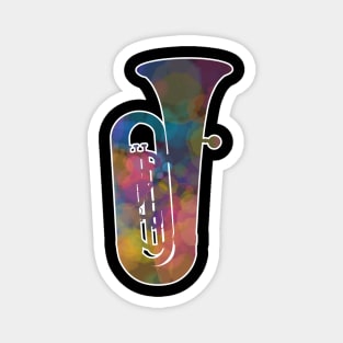 Tuba Silhouette: Watercolors Magnet