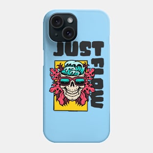 Just Flow Trippy Skull Surfer Phone Case