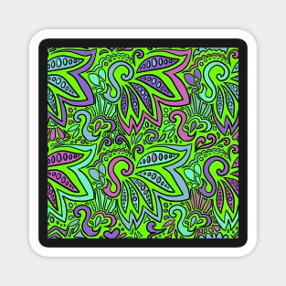 Lime Cool Paisley Magnet